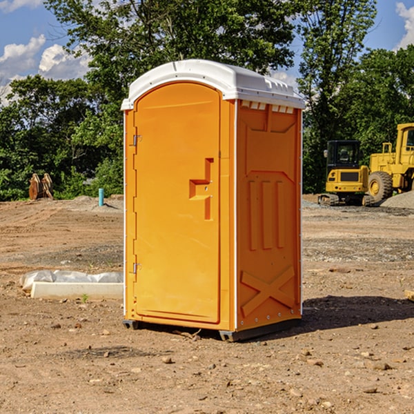 how often are the portable restrooms cleaned and serviced during a rental period in Alpine Tennessee